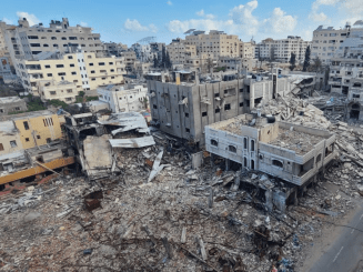 Destruction around the MSF clinic in Gaza City in June.