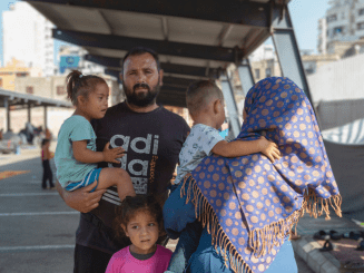 A displaced family in Saida, Lebanon.