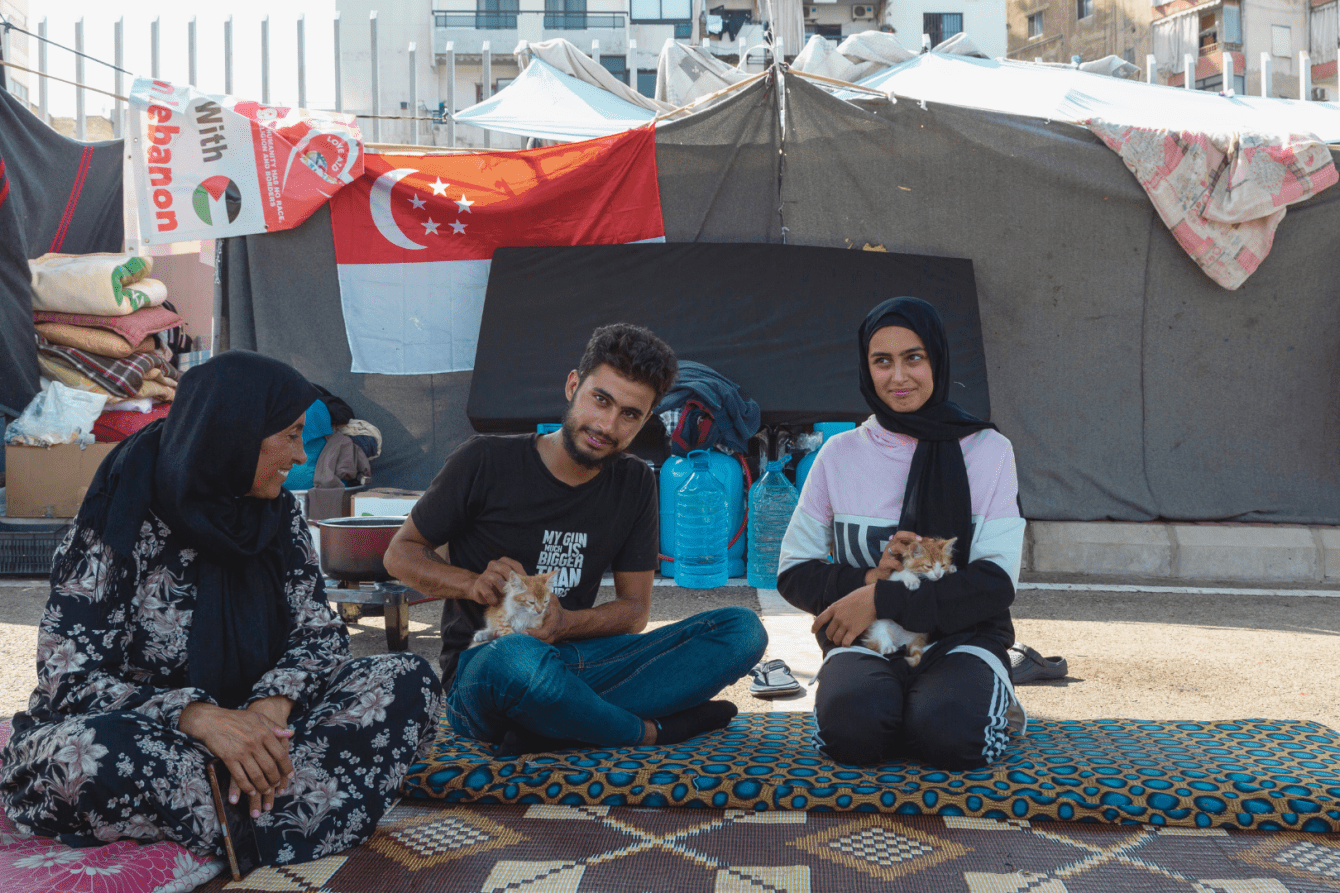 A displaced family in southern Lebanon.